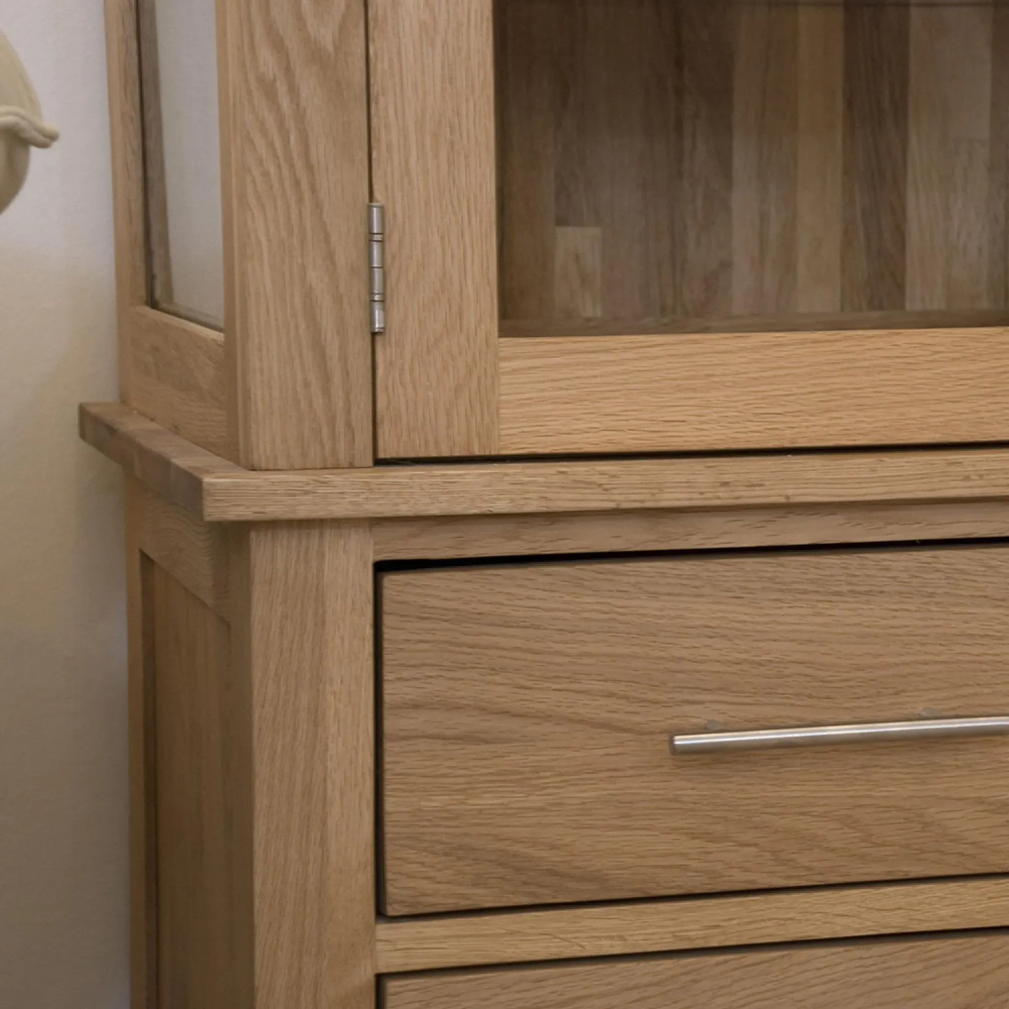 Mobel Oak Glass Display Cabinet - Lacquered