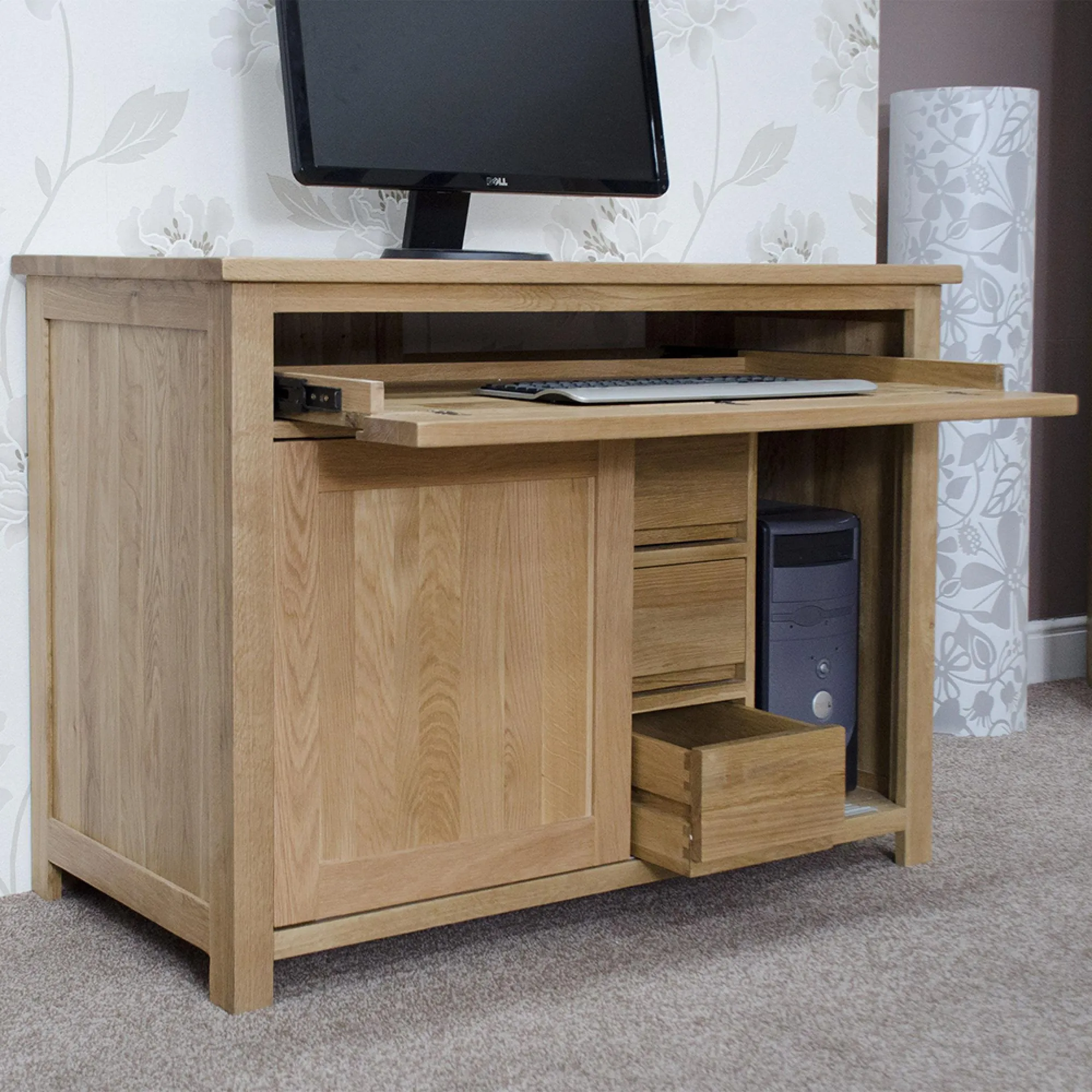 Mobel Oak Hideaway Desk - Lacquered