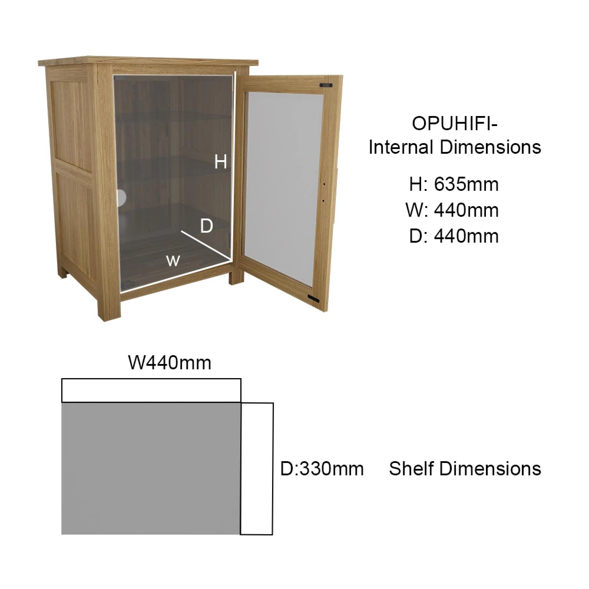 Mobel Oak HiFi Unit - Lacquered