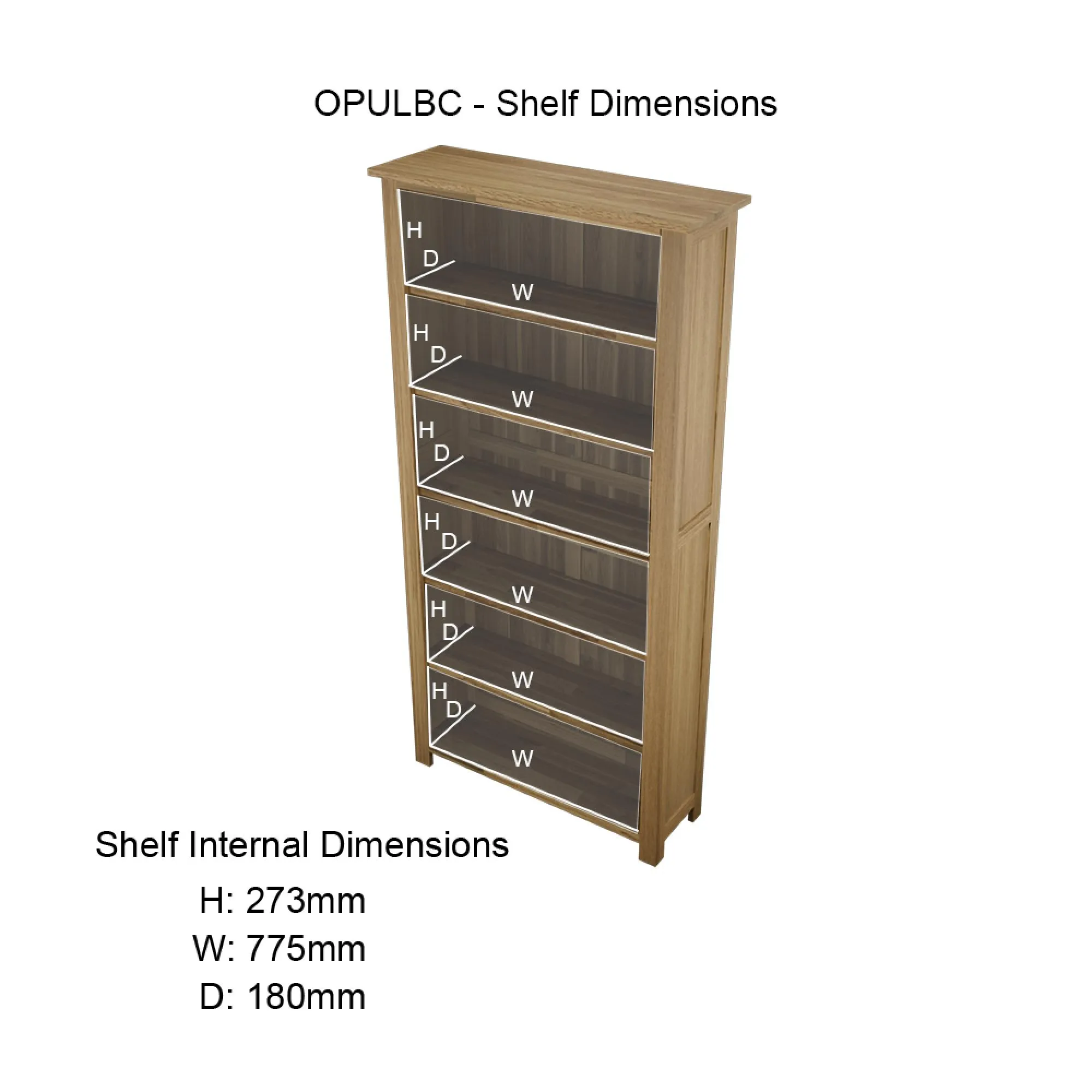 Mobel Oak Large Bookcase - Lacquered
