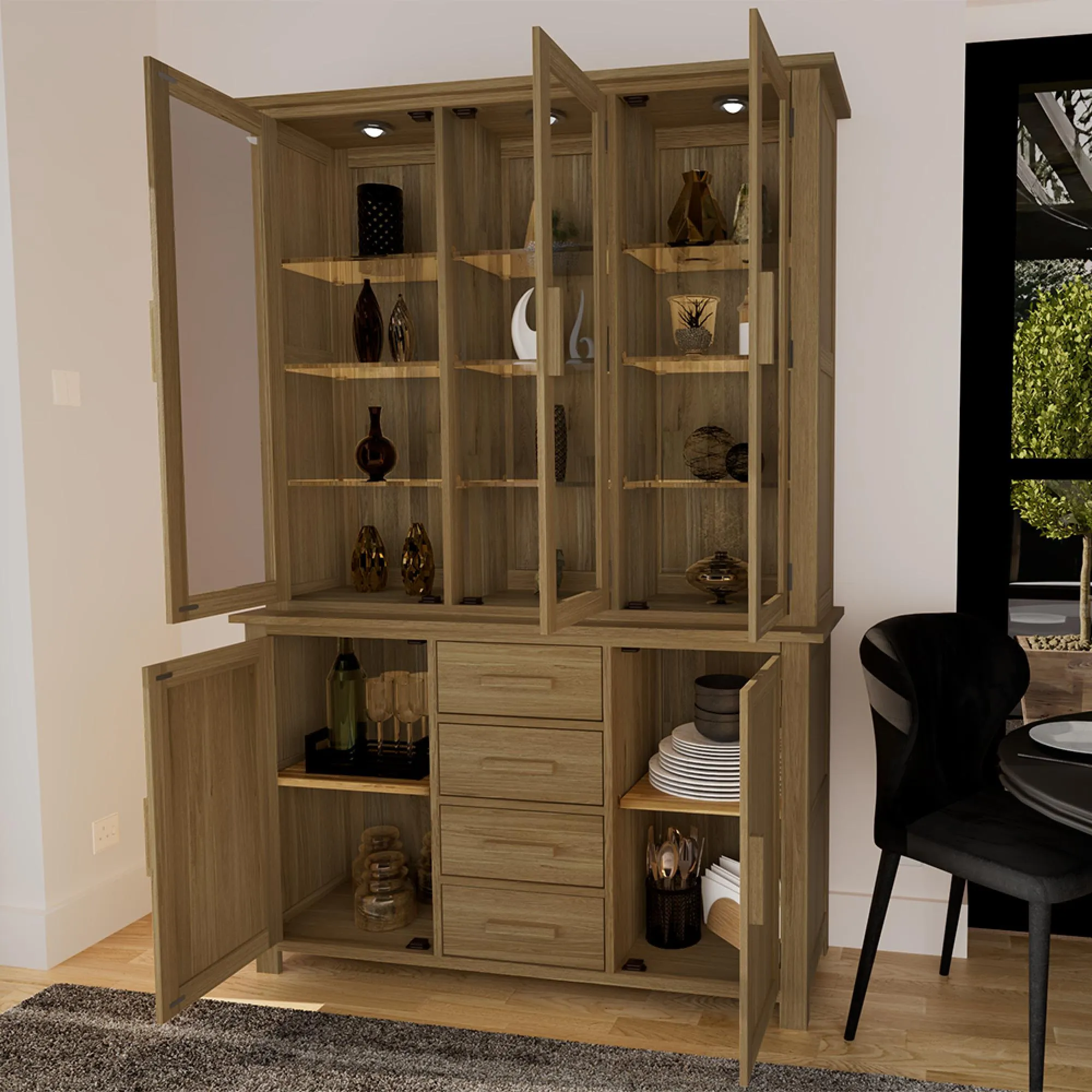 Mobel Oak Large Dresser - Lacquered