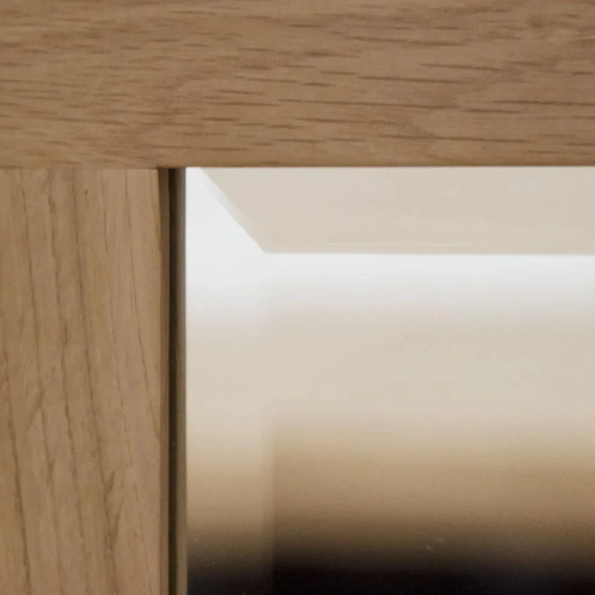 Mobel Oak Large Rectangular Wall Mirror - Lacquered