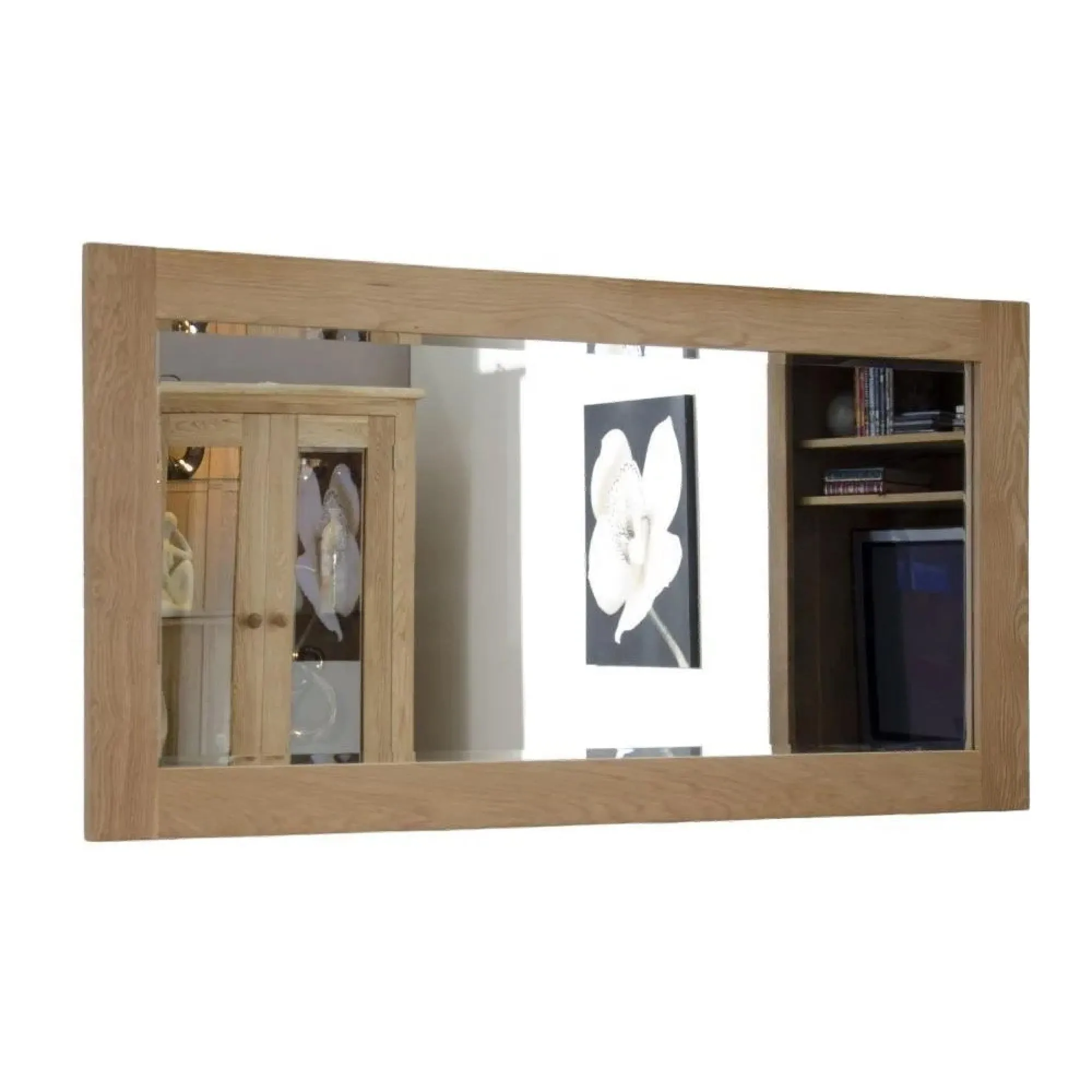 Mobel Oak Rectangular Wall Mirror - Lacquered
