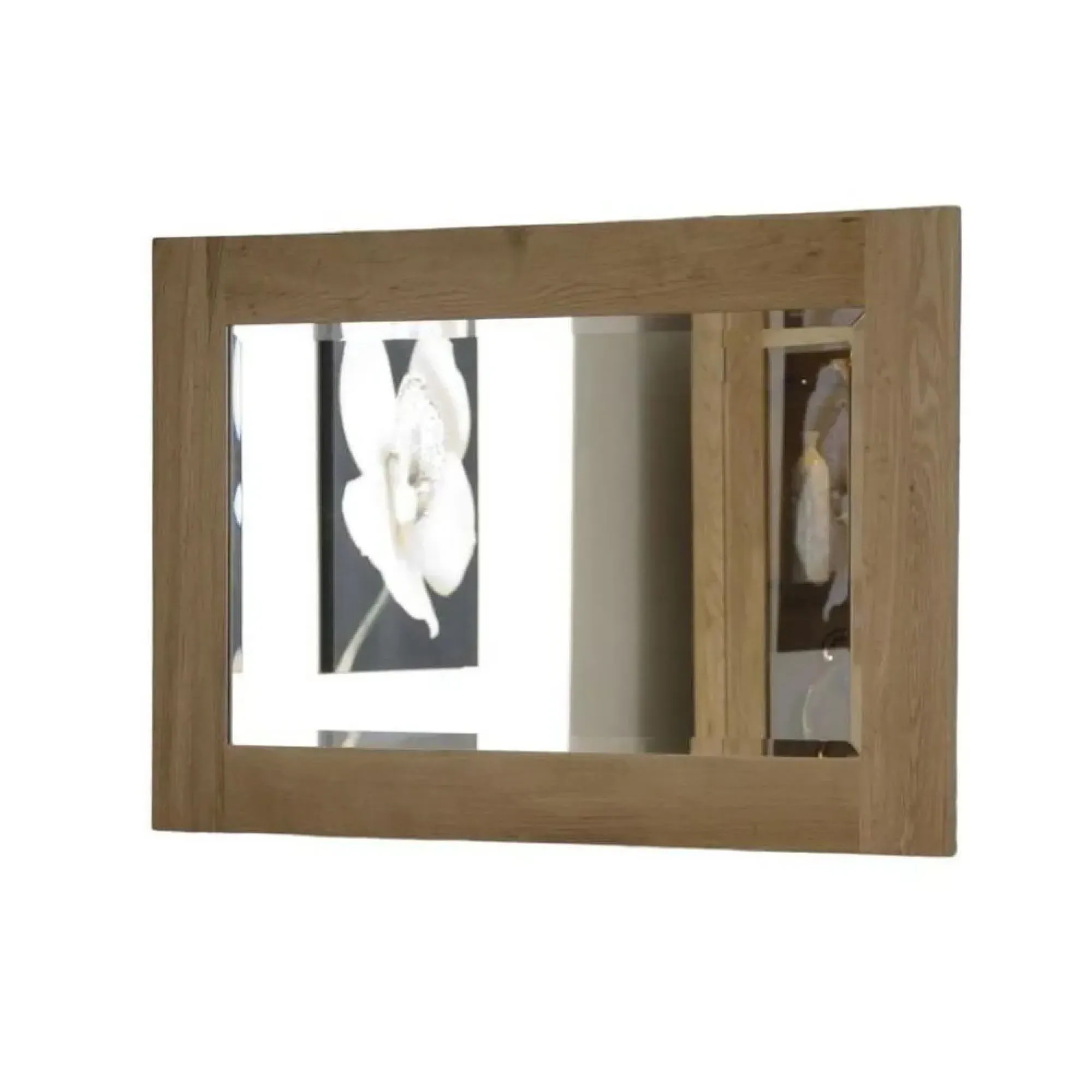 Mobel Oak Rectangular Wall Mirror - Lacquered