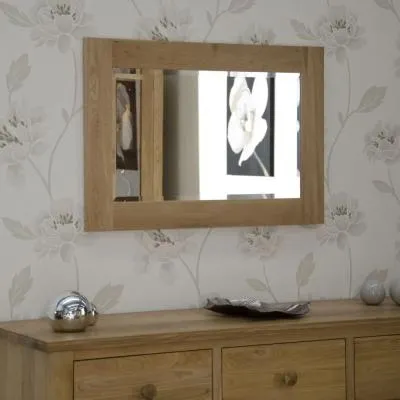 Mobel Oak Rectangular Wall Mirror - Lacquered