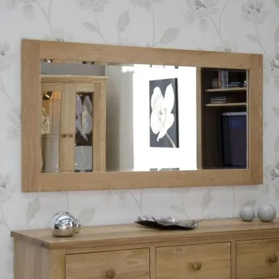 Mobel Oak Rectangular Wall Mirror - Lacquered image