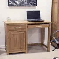 Mobel Oak Single Pedestal Computer Desk - Lacquered