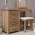 Mobel Oak Single Pedestal Dressing Table and Stool - Lacquered
