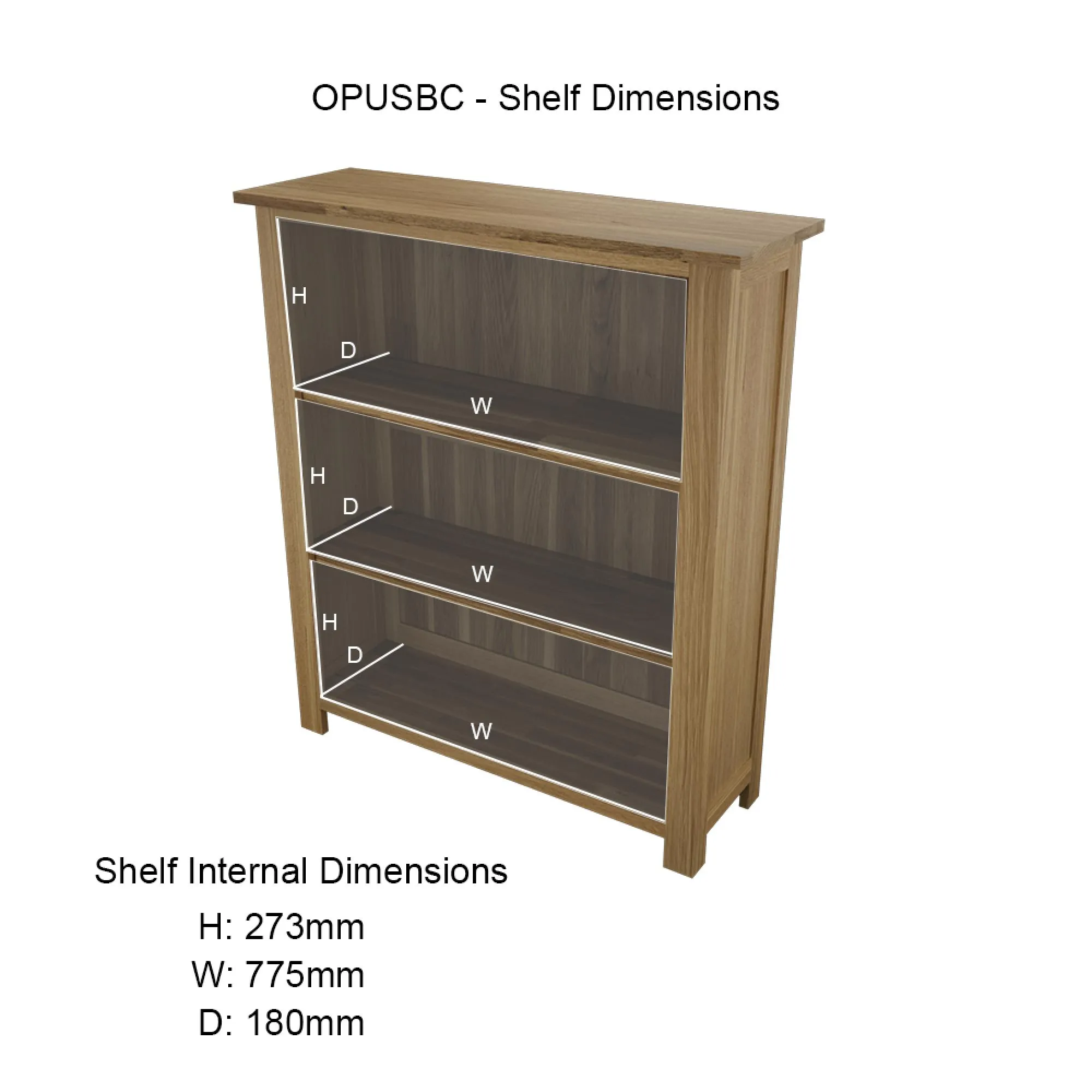 Mobel Oak Small Bookcase - Lacquered