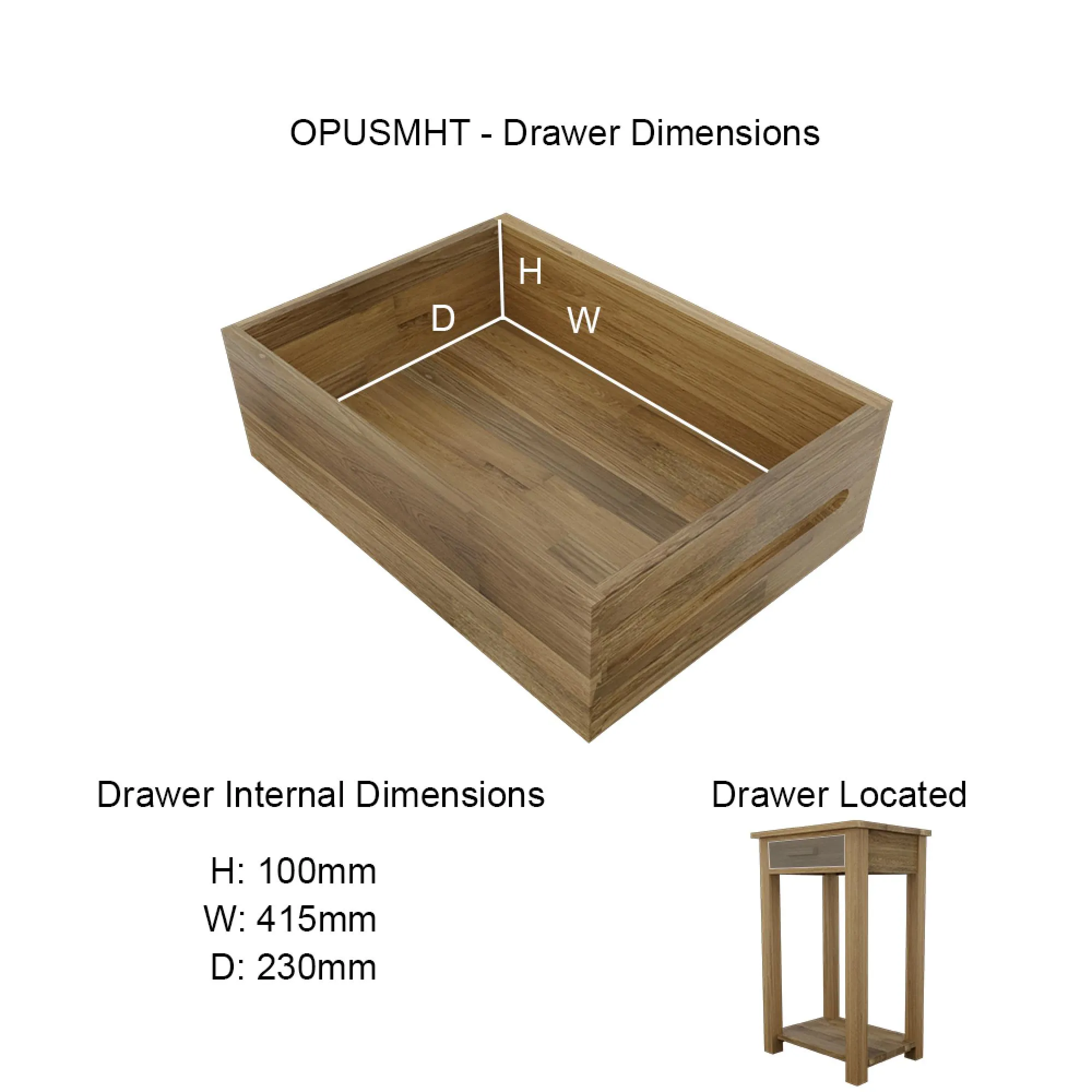 Mobel Oak Small Console Table - Lacquered