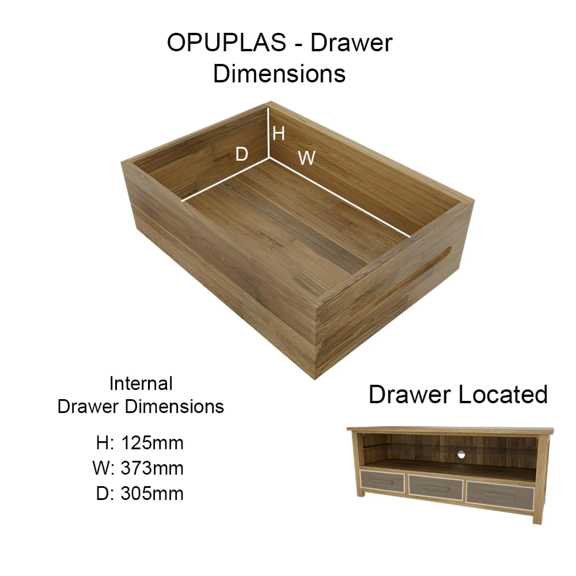 Mobel Oak Small TV Unit - Oak
