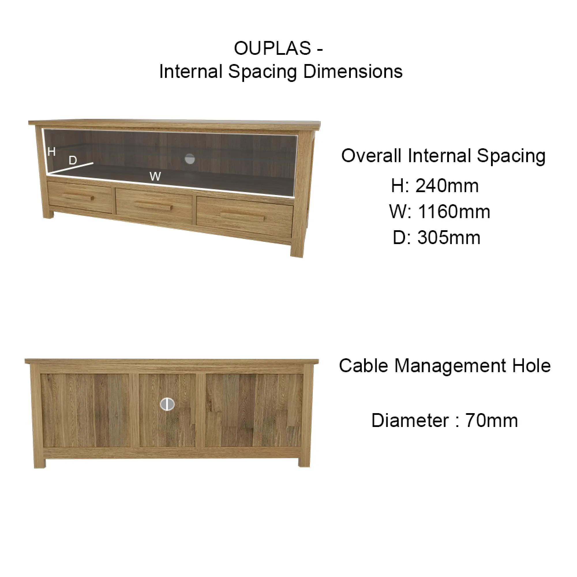 Mobel Oak Small TV Unit - Oak