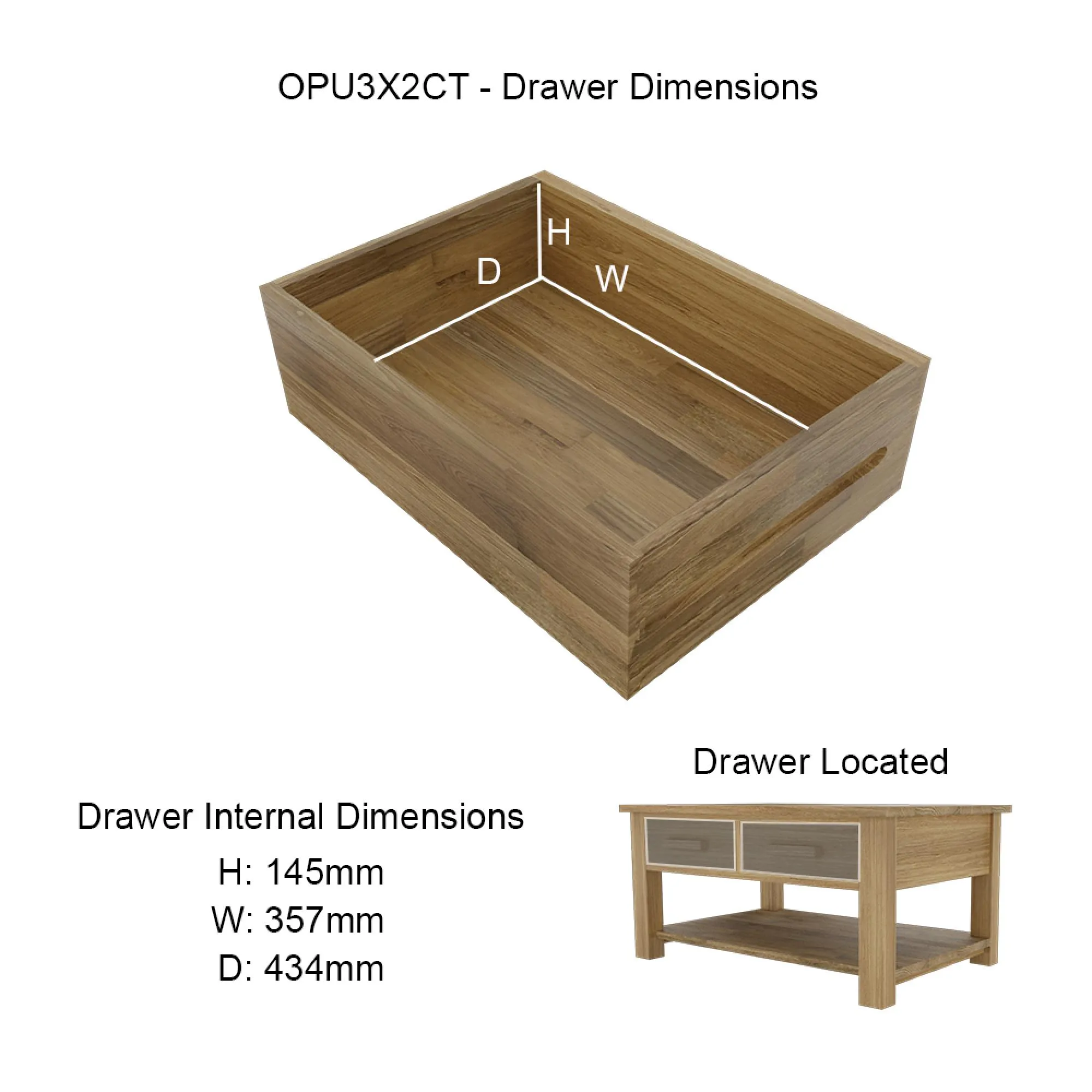 Mobel Oak Storage Coffee Table - Lacquered