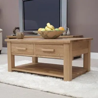 Mobel Oak Storage Coffee Table - Lacquered image