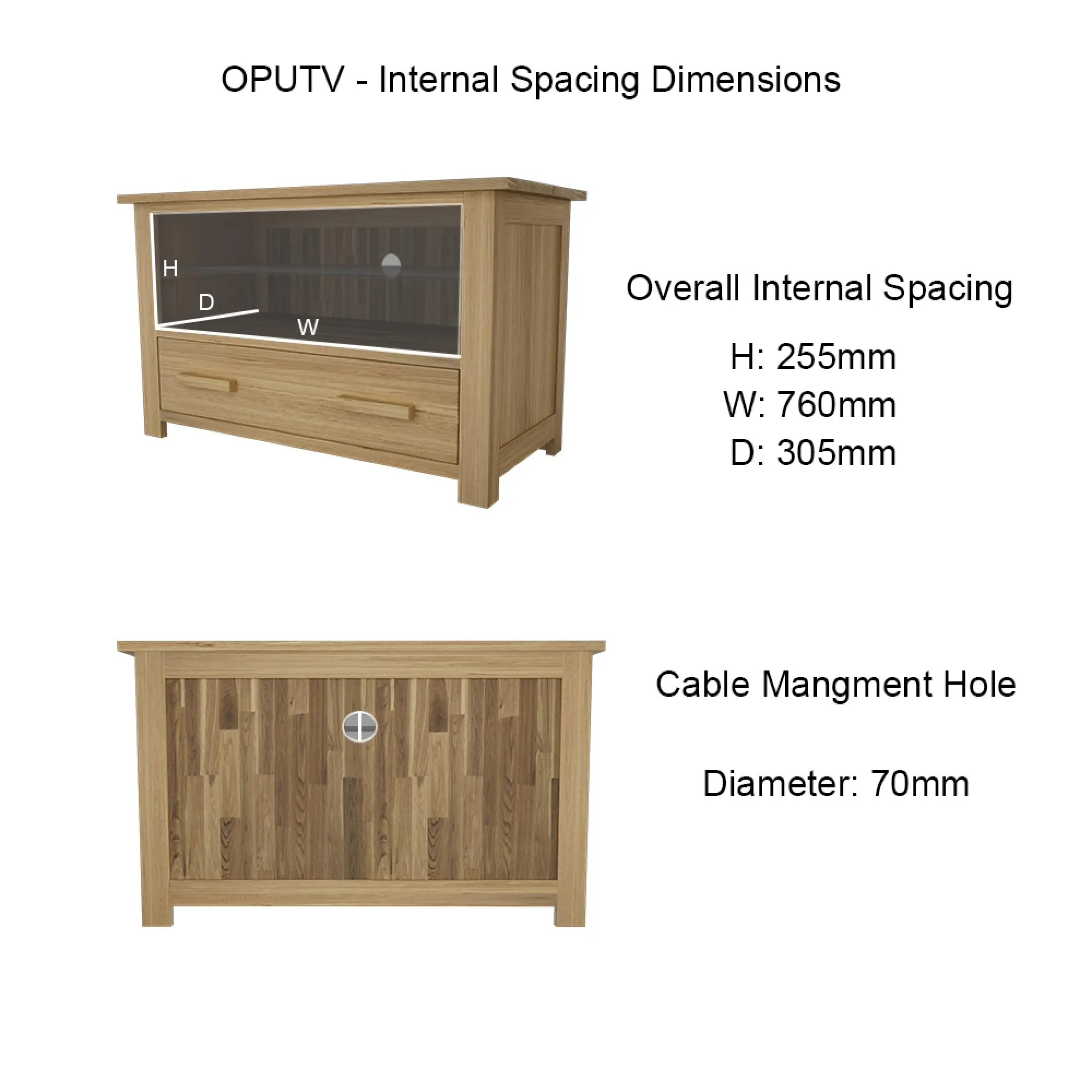 Mobel Oak TV Cabinet - Lacquered