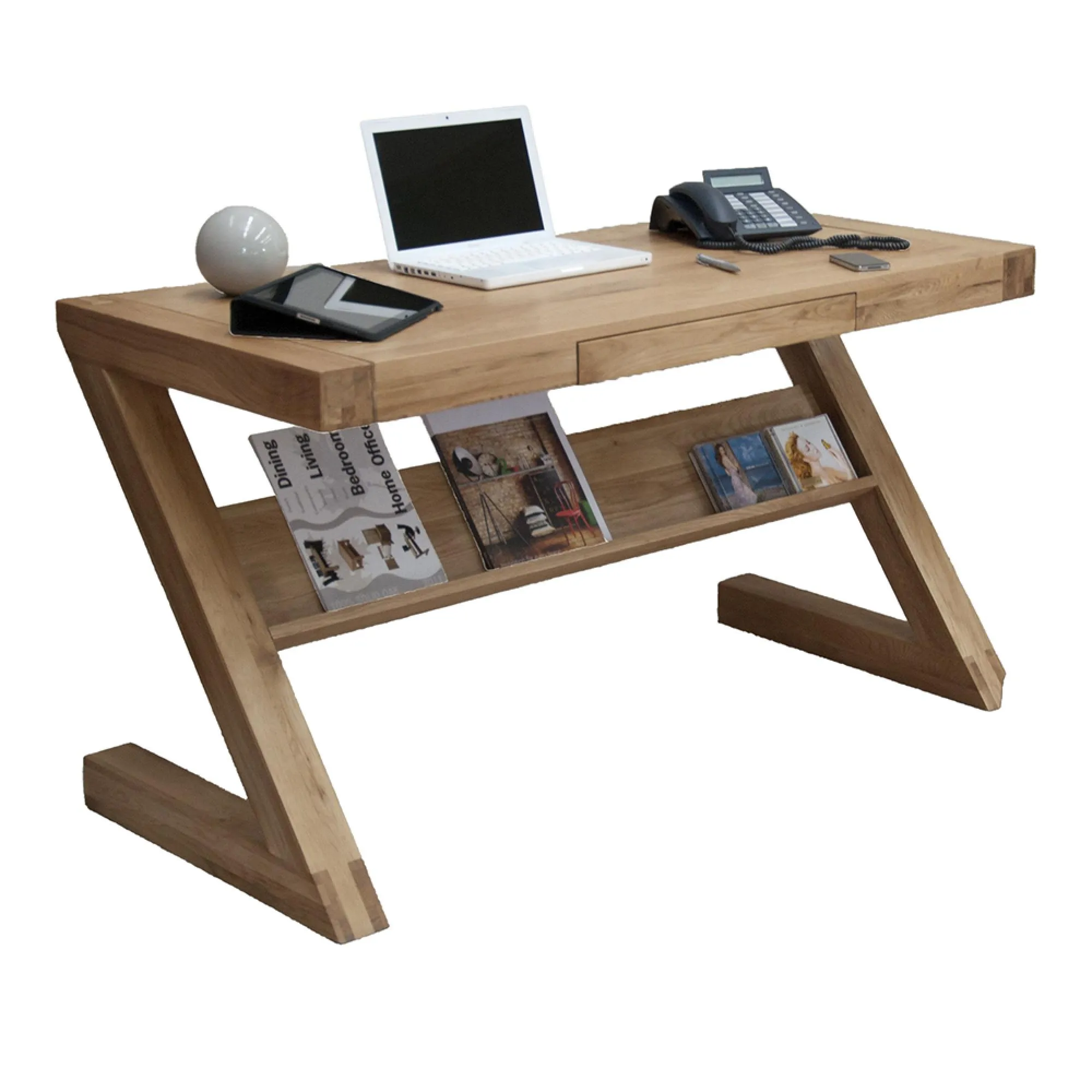 Mobel Oak Z Style Office Desk - Lacquered