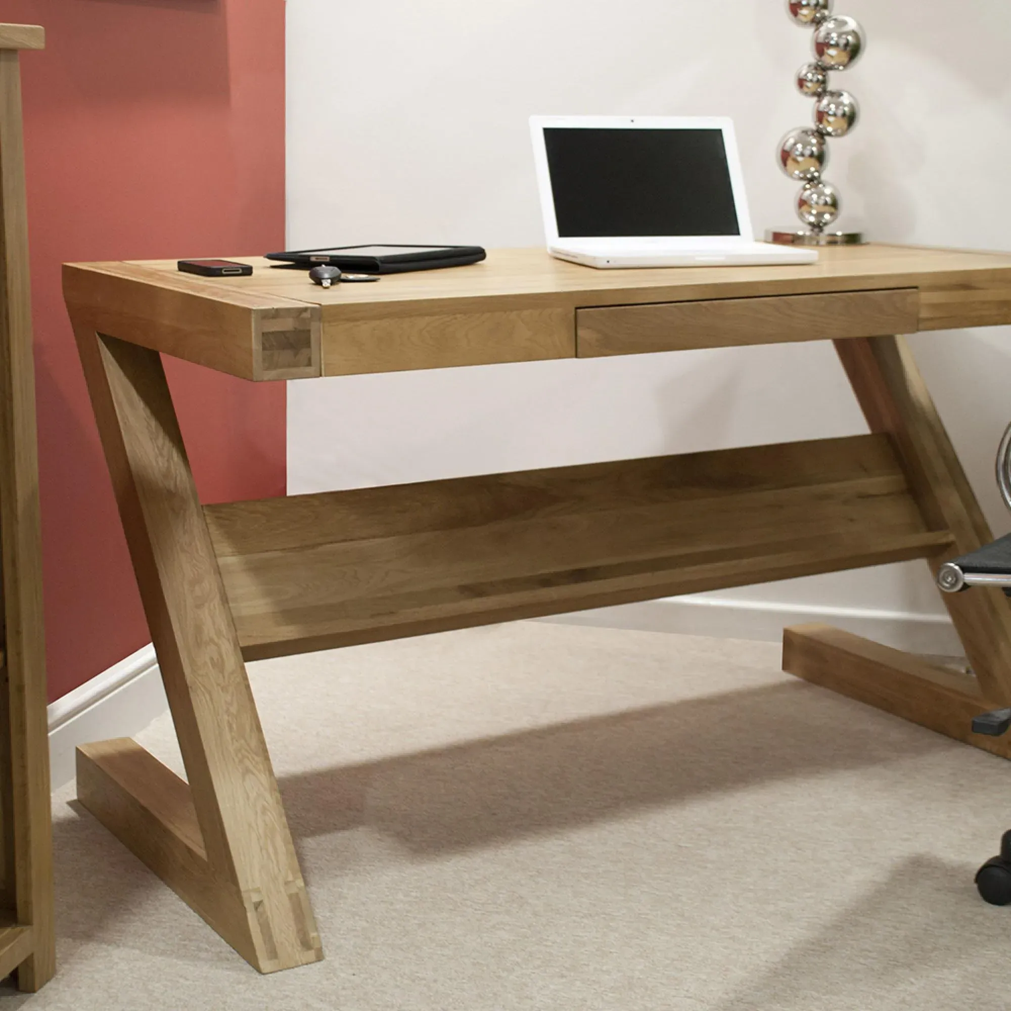 Mobel Oak Z Style Office Desk - Lacquered