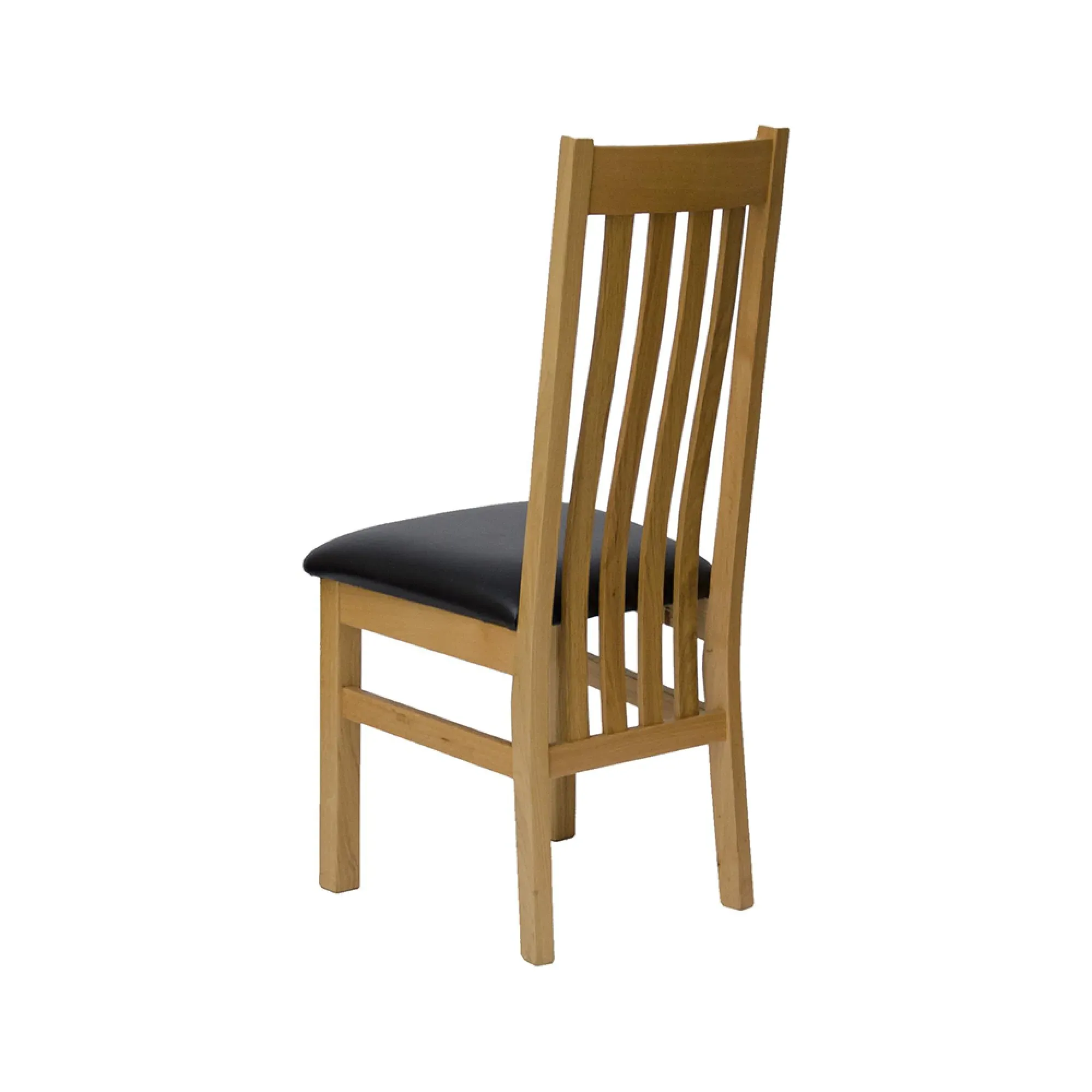 Nathan Oak Dining Chair - Dark Brown, Leather