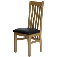 Nathan Oak Dining Chair - Dark Brown, Leather