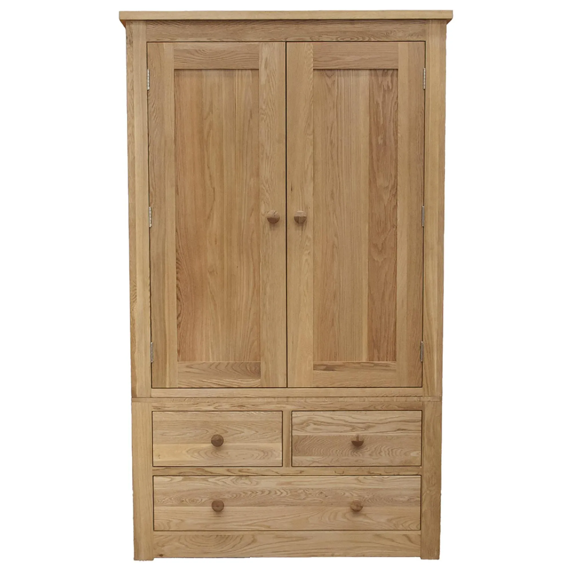 Oakley Oak 2 Door 3 Drawer Wardrobe - Lacquered