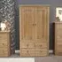 Oakley Oak 2 Door 3 Drawer Wardrobe - Lacquered