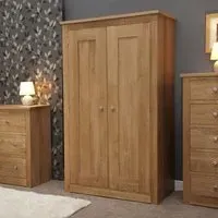 Oakley Oak 2 Door Wardrobe - Lacquered