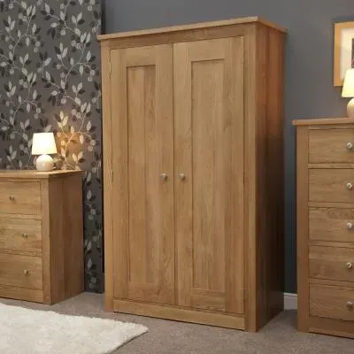 Oakley Oak 2 Door Wardrobe - Lacquered image