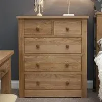 Oakley Oak 3+2 Drawer Chest - Oak