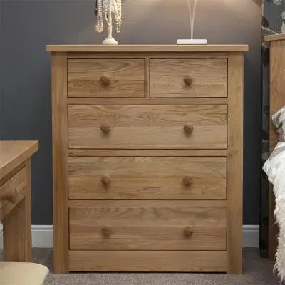Oakley Oak 3+2 Drawer Chest - Oak
