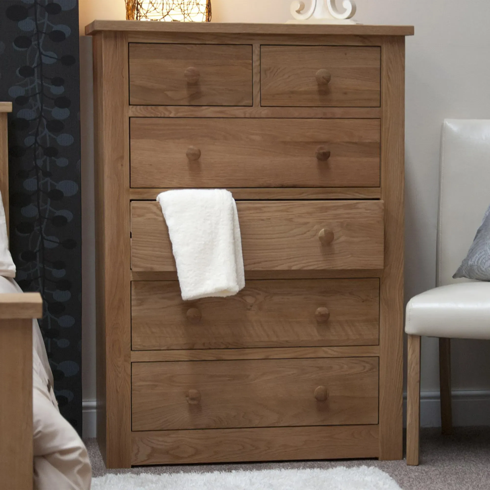 Oakley Oak 4+2 Drawer Chest - Lacquered