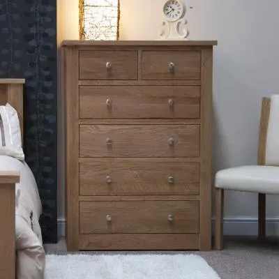 Oakley Oak 4+2 Drawer Chest - Lacquered