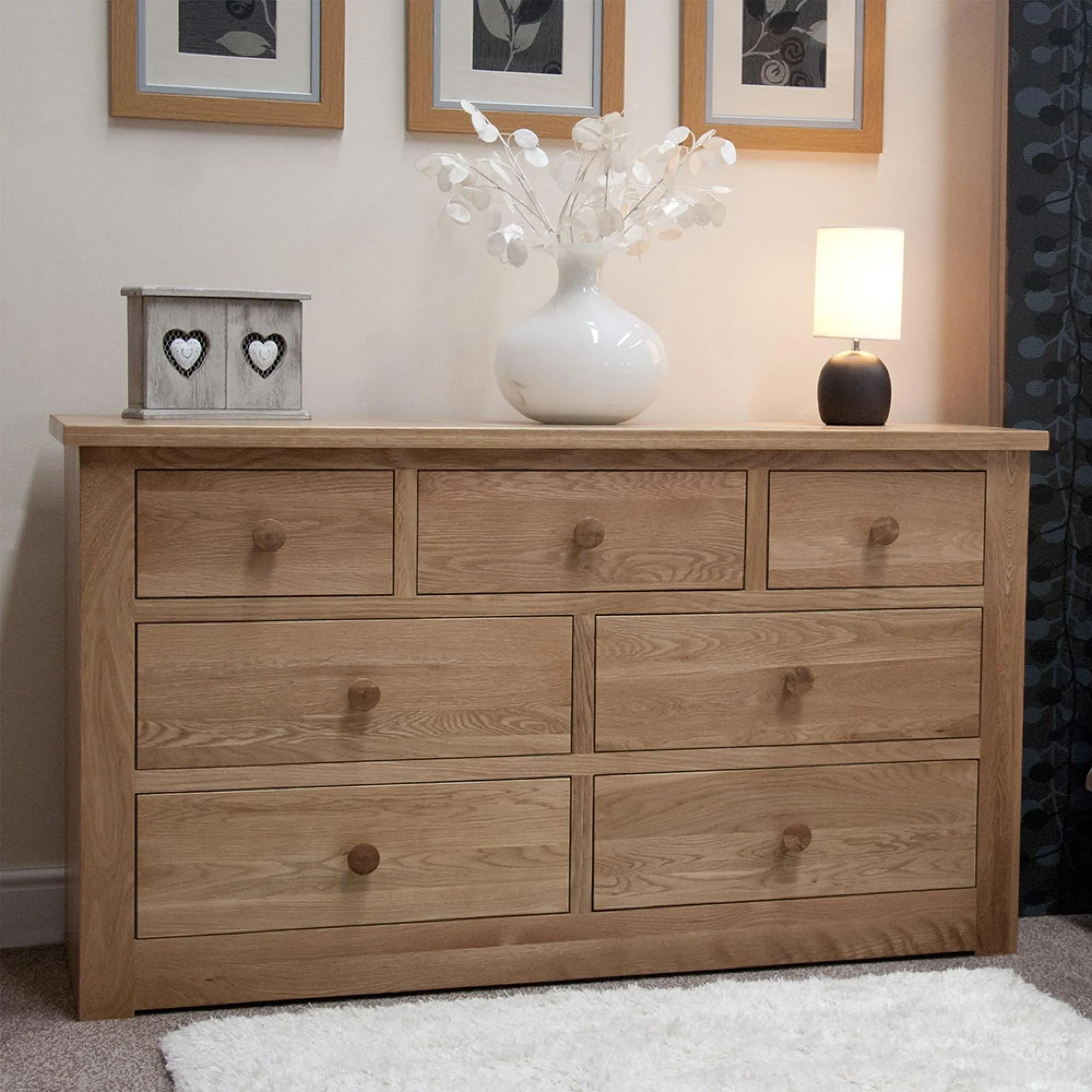 Oakley Oak 4+3 Drawer Chest - Lacquered