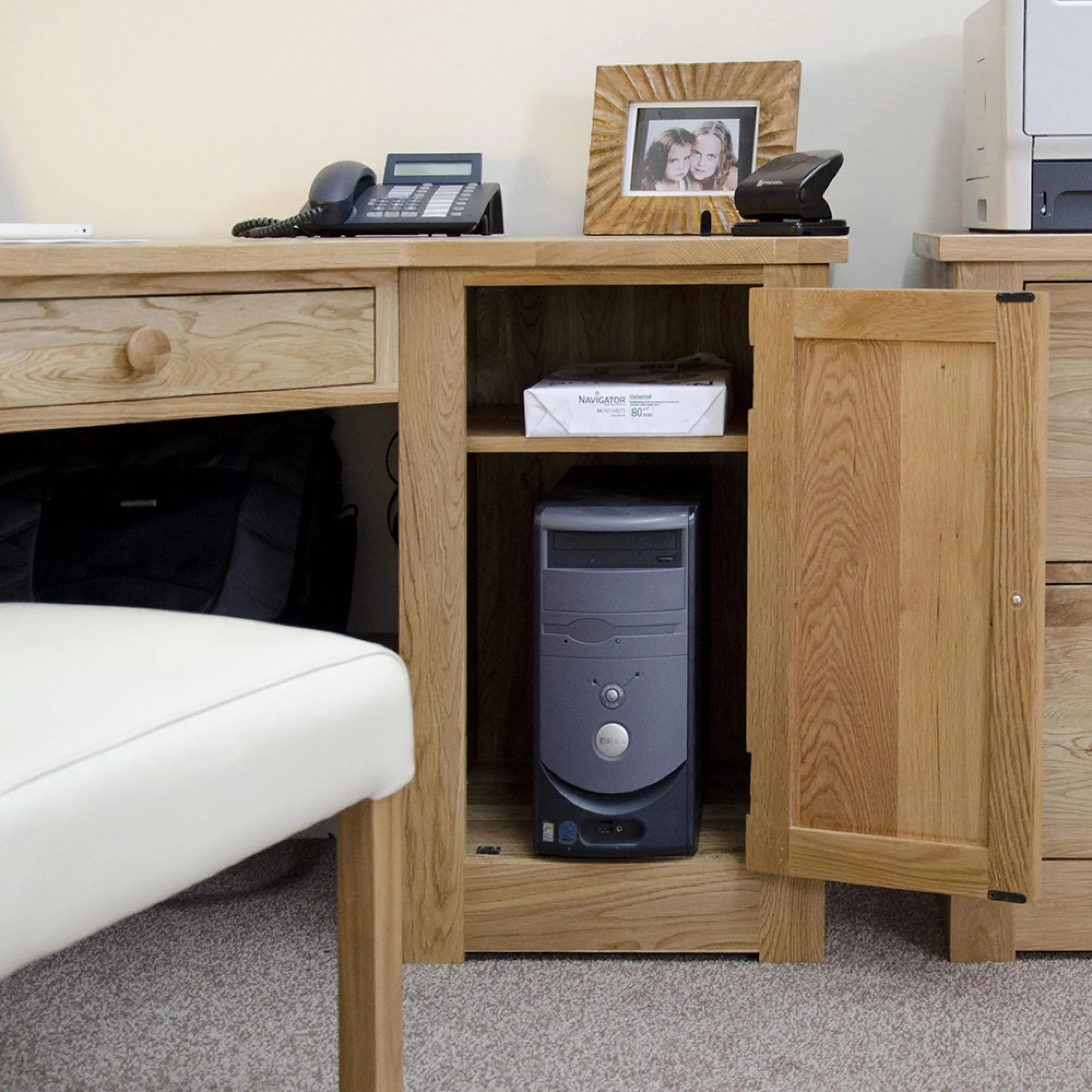 Oakley Oak Corner Computer Desk - Lacquered