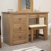 Oakley Oak Dressing Table with Stool - Lacquered