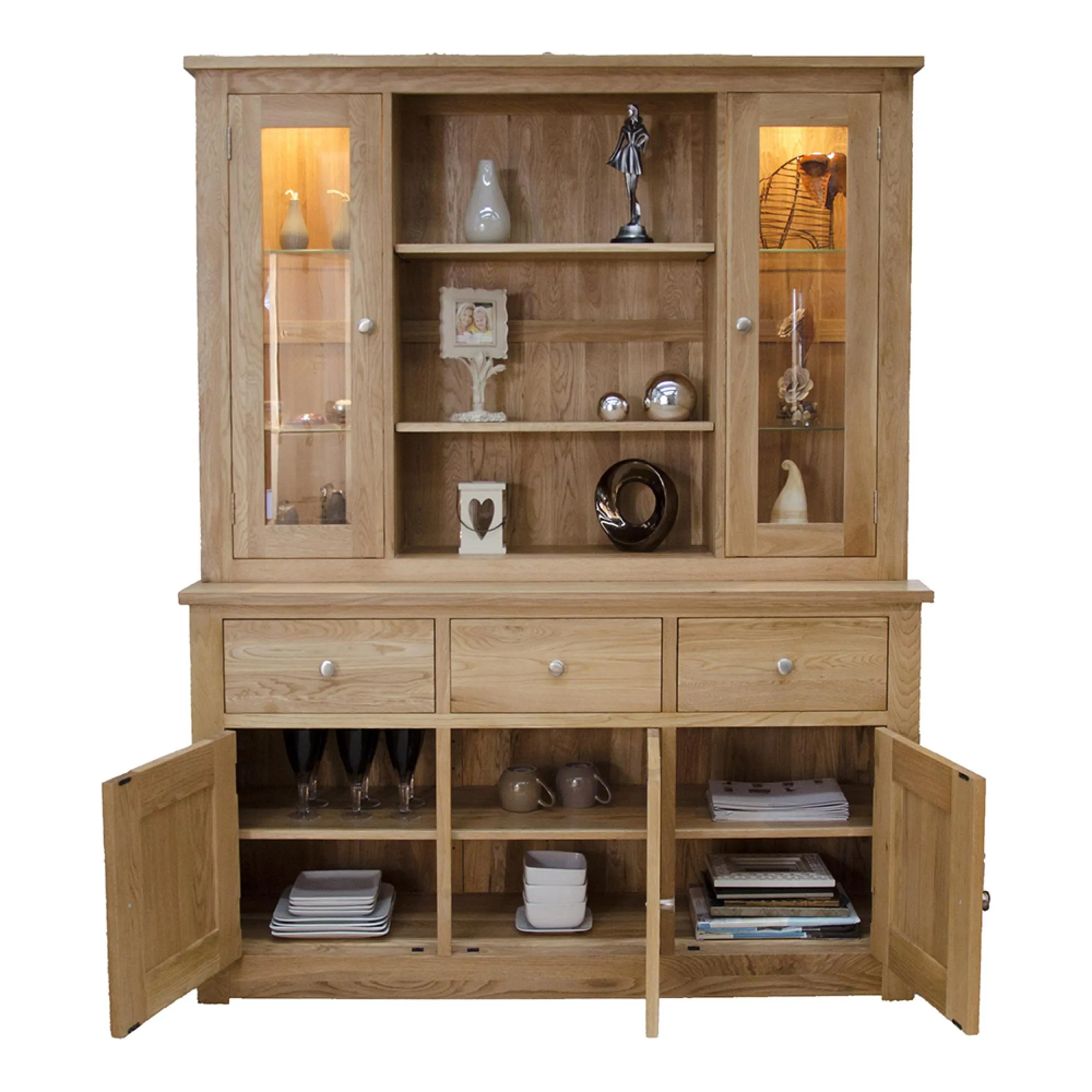 Oakley Oak Large Dresser - Lacquered