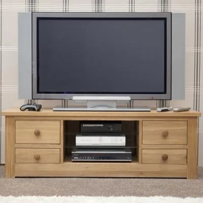 Oakley Oak Large TV Unit - Lacquered