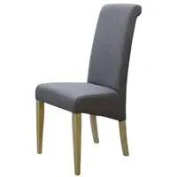 Roma Dining Chair Set of 2 - Grey, Fabric