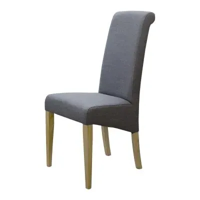 Roma Dining Chair Set of 2 - Grey, Fabric image