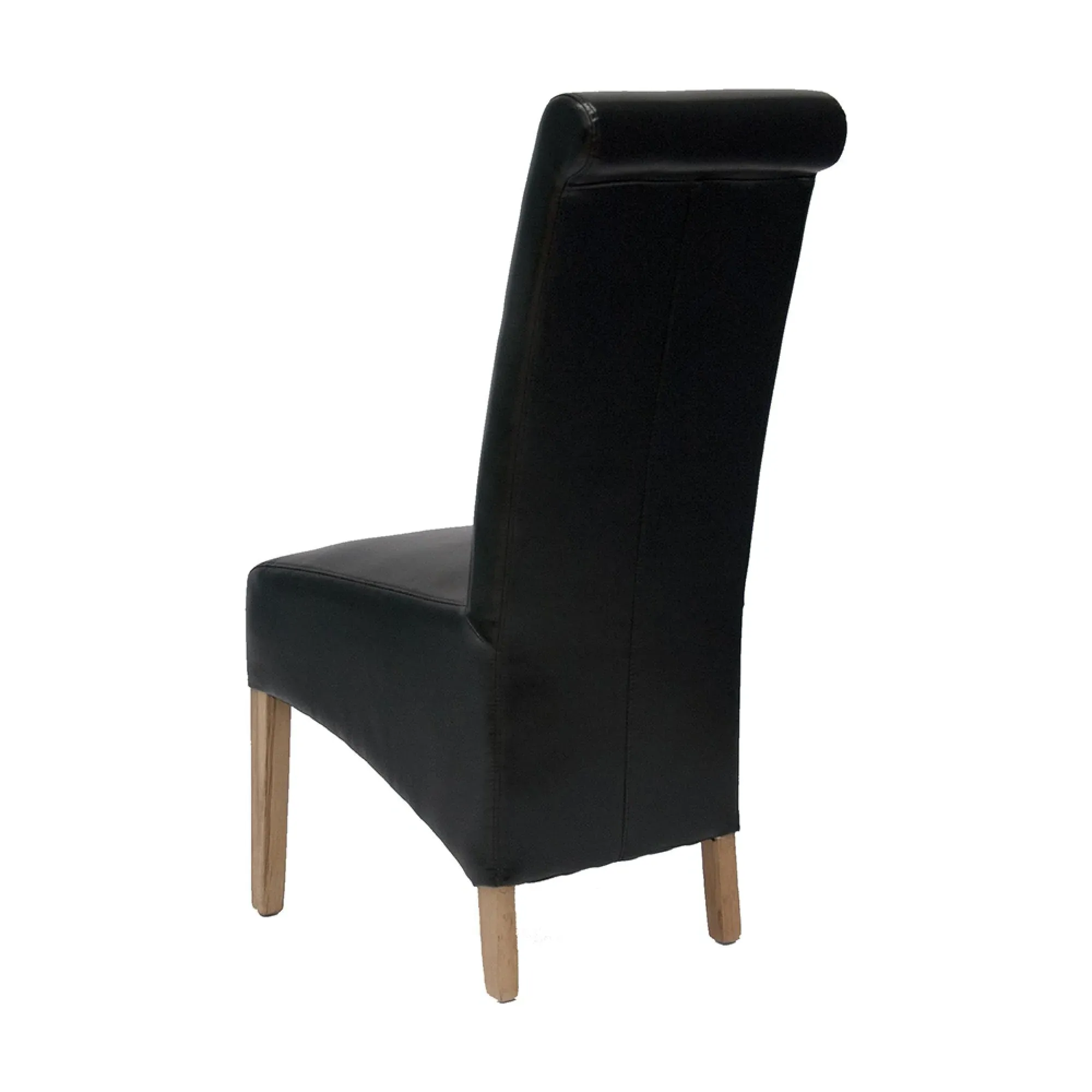 Ronald Dining Chair Set of 2 - Black, Bonded Leather