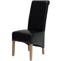 Ronald Dining Chair Set of 2 - Black, Bonded Leather