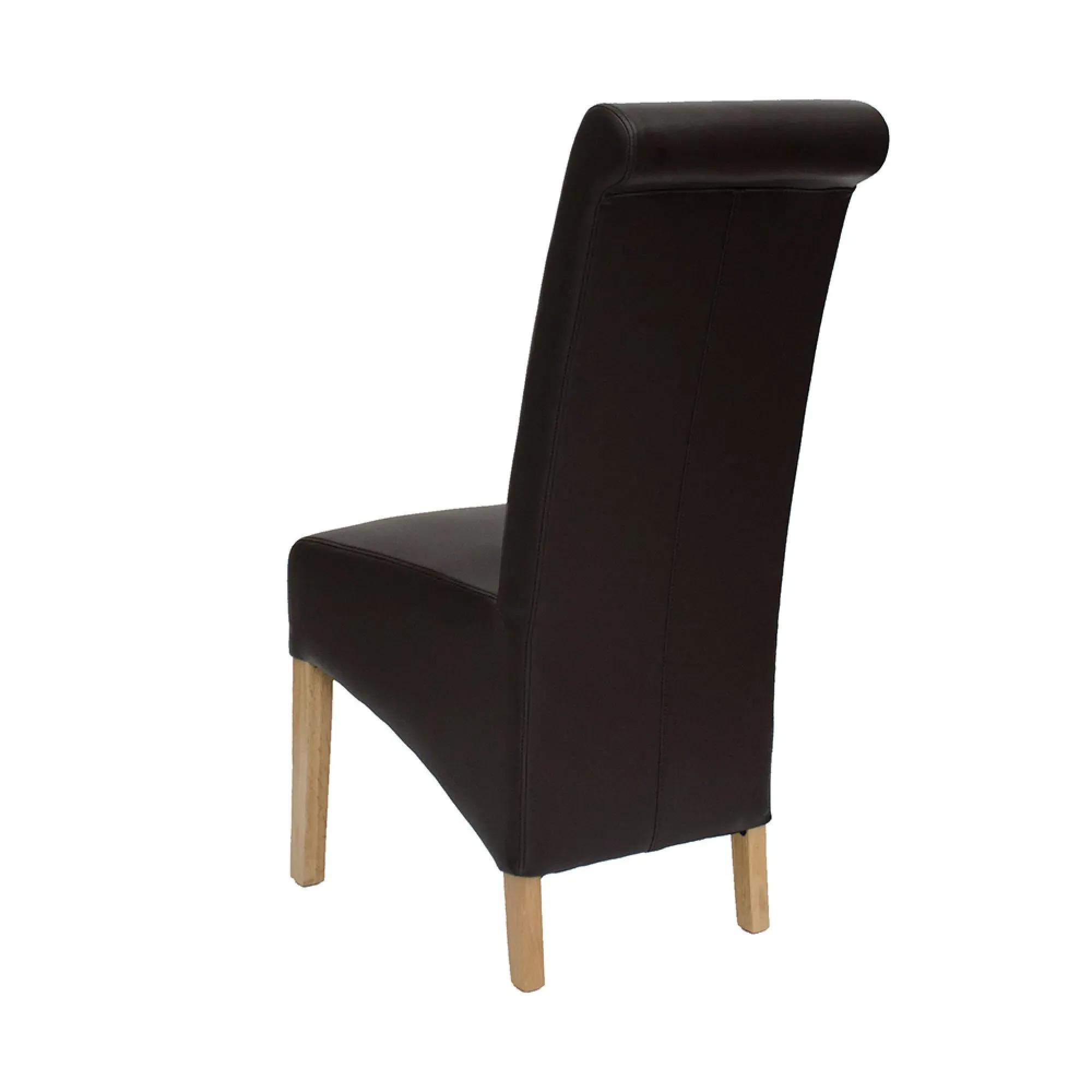 Ronald Dining Chair Set of 2 - Brown, Bonded Leather