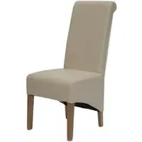 Ronald Dining Chair Set of 2 - Ivory, Bonded Leather