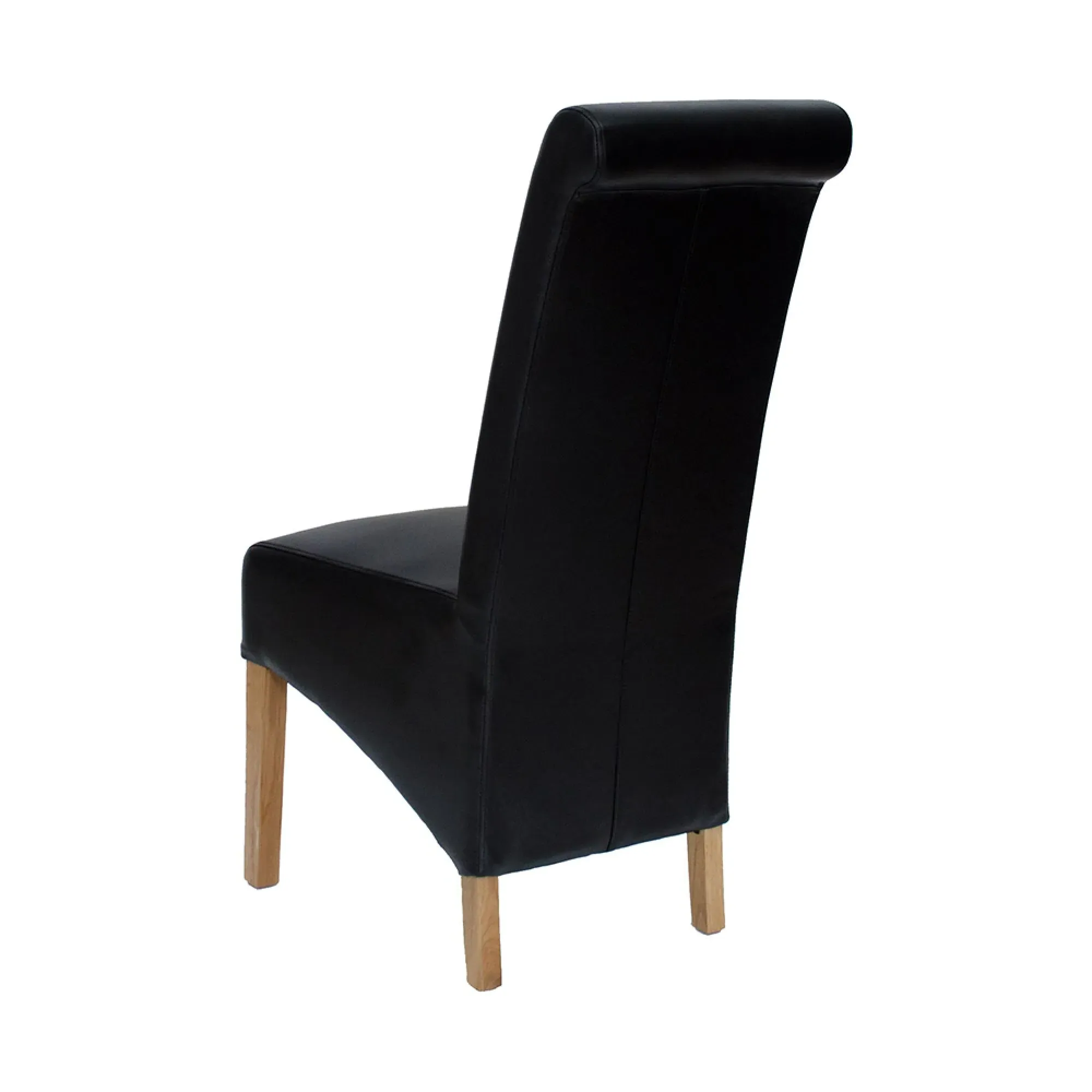 Ronald Dining Chair Set of 2 - Matt Black, Bonded Leather