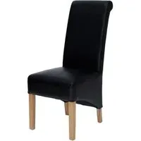 Ronald Dining Chair Set of 2 - Matt Black, Bonded Leather