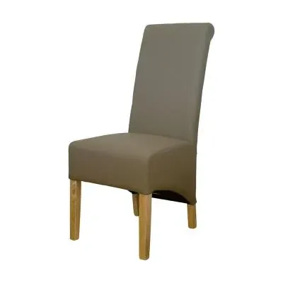 Ronald Dining Chair Set of 2 - Mushroom, Bonded Leather