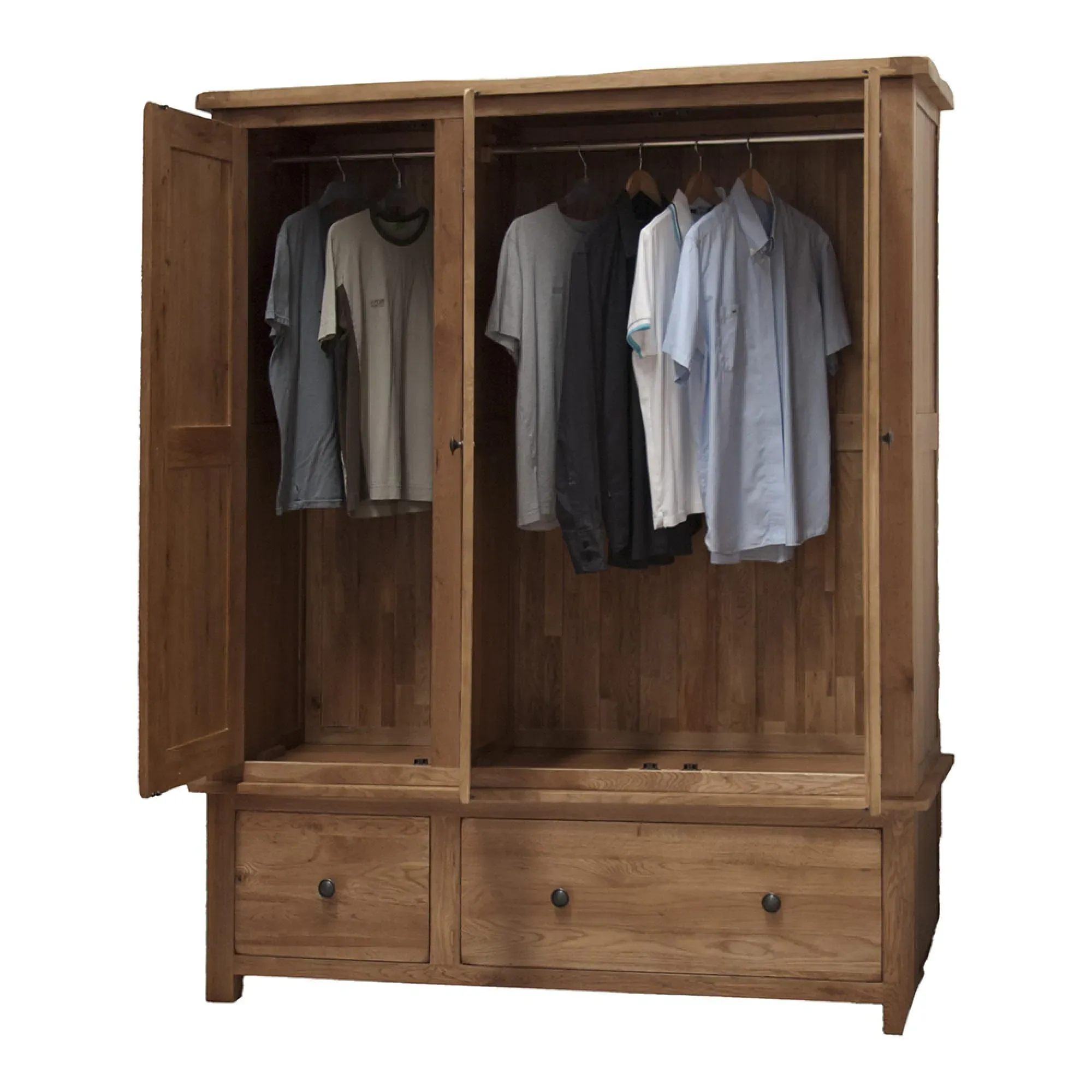 Rutland 3 Door 2 Drawer Wardrobe - Oak
