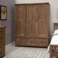 Rutland 3 Door 2 Drawer Wardrobe - Oak