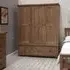 Rutland 3 Door 2 Drawer Wardrobe - Oak