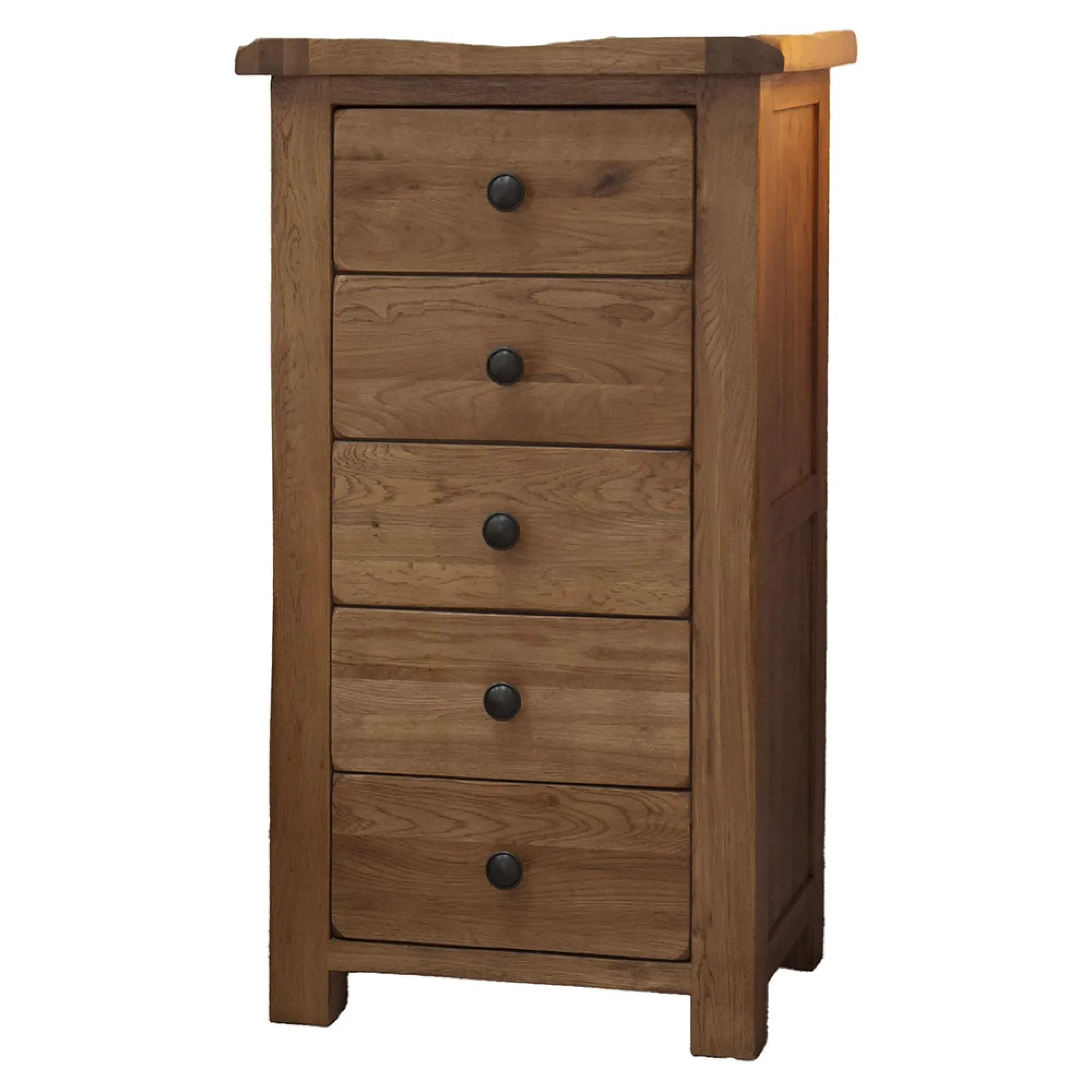Rutland 5 Drawer Narrow Chest - Oak