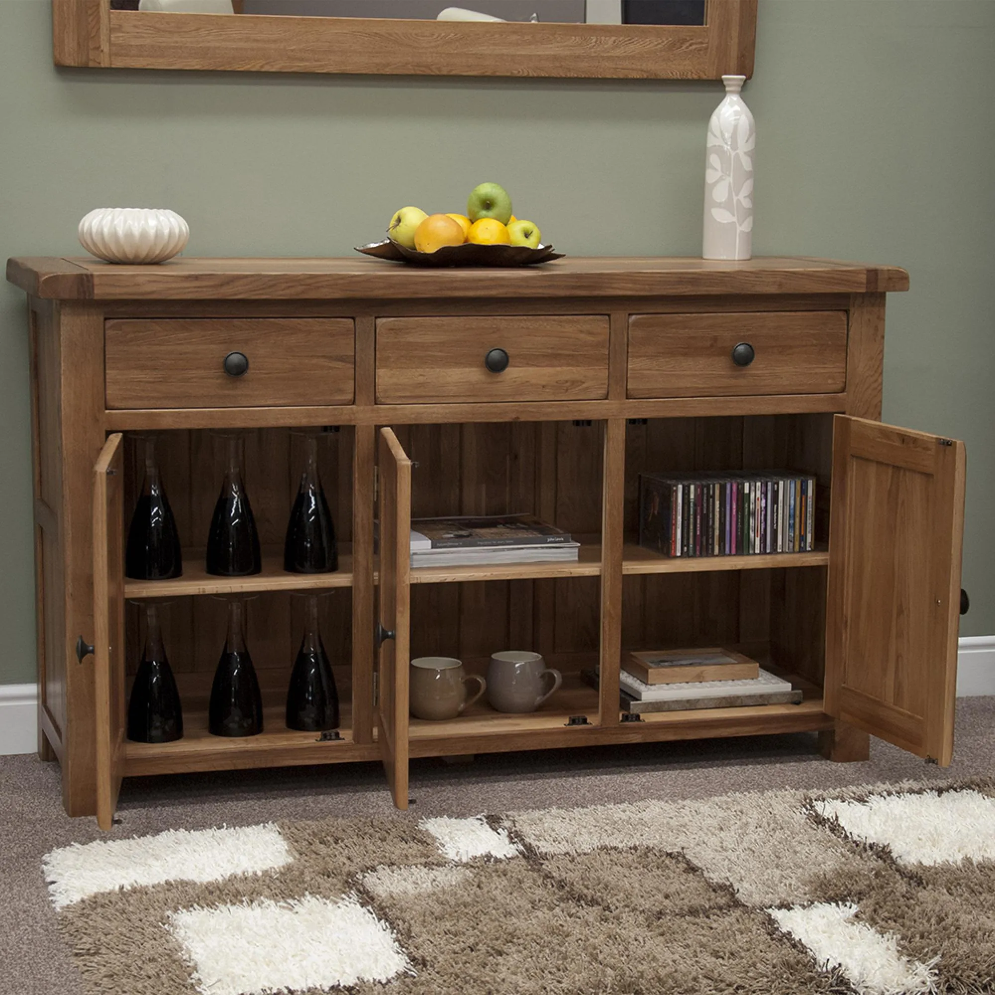 Rutland Large Sideboard - Lacquered, Oak